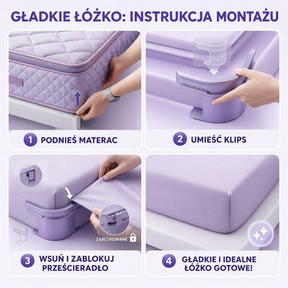 Gładkie-Łóżko™ — Uniwersalne klipsy mocujące